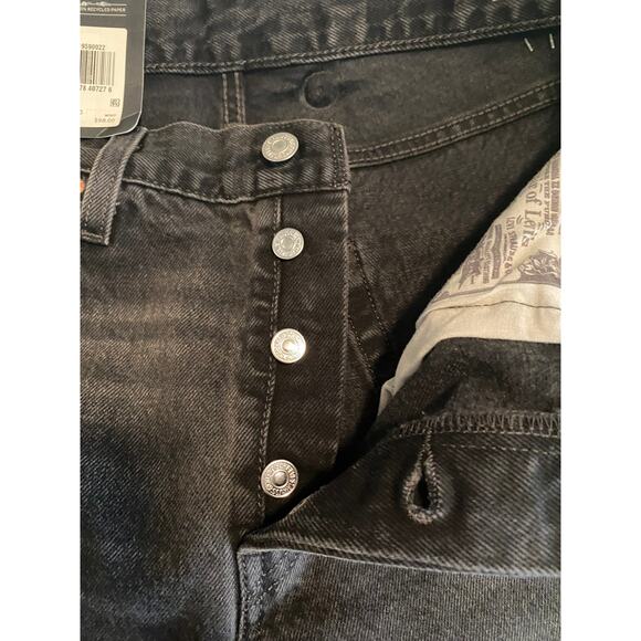 NWT LEVI'S JEANS 28 PREMIUM 90S 501 BLACK FADED BAGGY STRAIGHT FIT STITCH SCHOOL - Picture 13 of 16